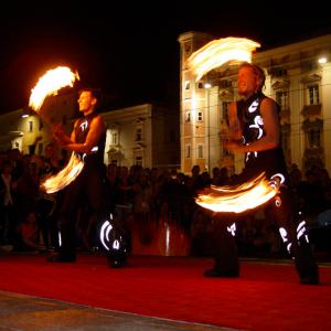 Public performance of Spectacular Fire Show- click for demo video