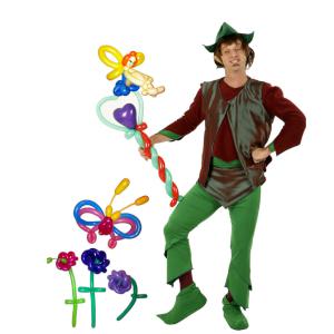Elf and Flowers themed balloon modelling